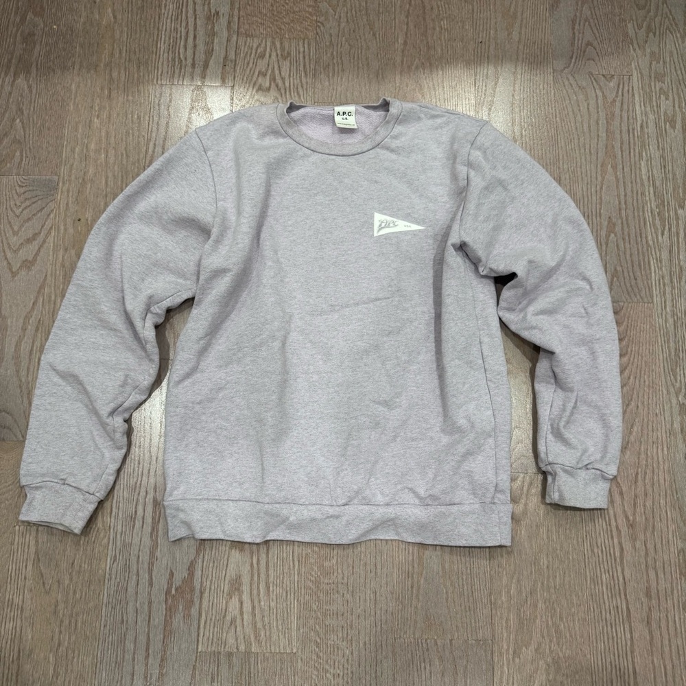 A.P.C. Purple/Gray Men's Crew Neck Sweatshirt